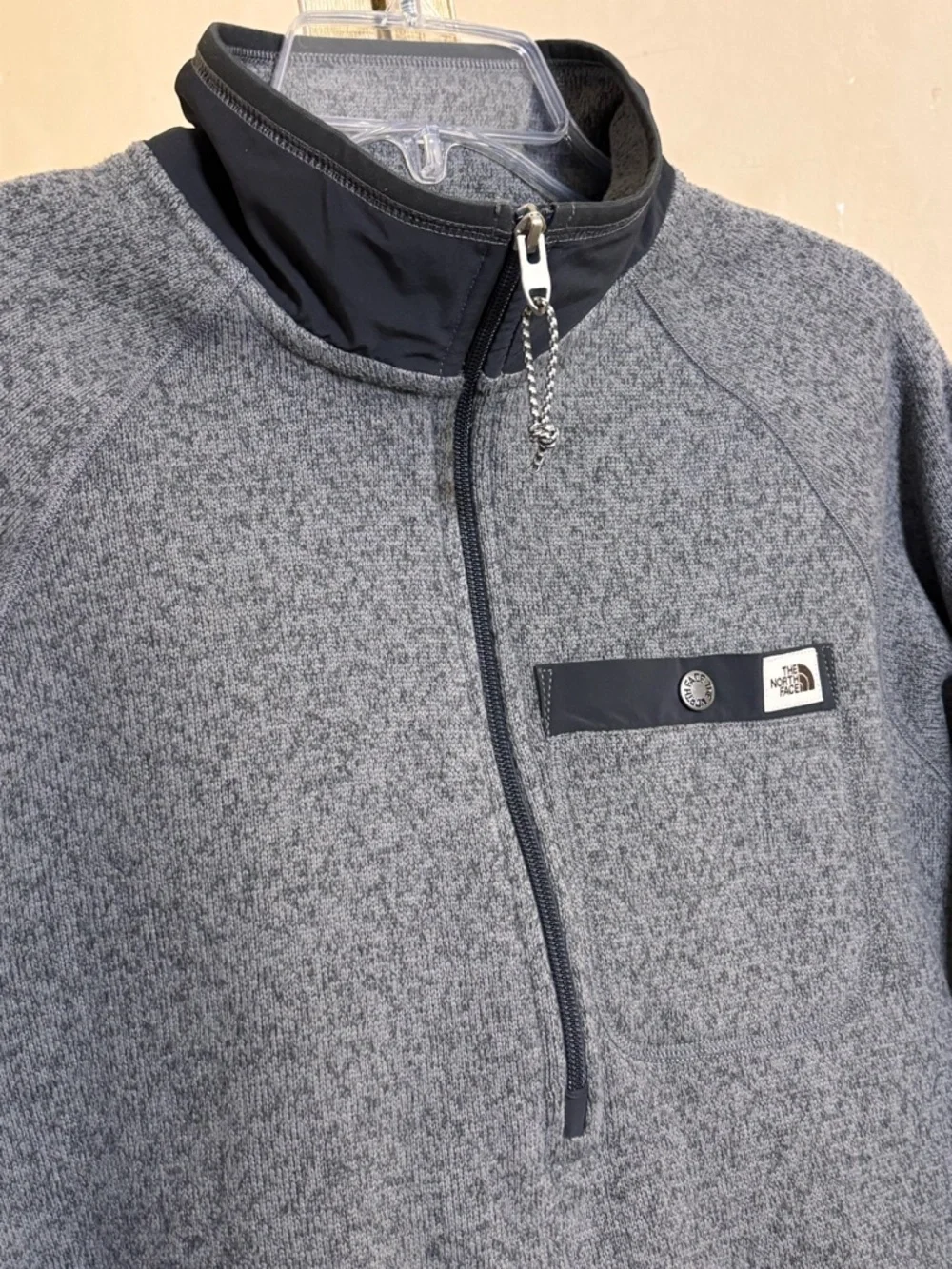 The North Face Men's Gordon Lyons 1/4 Zip Fleece Pullover Sweater Gray Sz Small